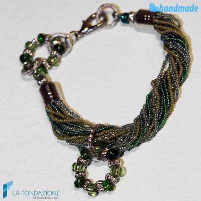 Lux Conteria bracelet handmade Murano glass - La Fondazione snc - BRAC0004