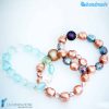 Luster pearl bracelet handmade Murano glass - La Fondazione snc - BRAC0009
