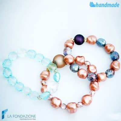 Luster pearl bracelet handmade Murano glass - La Fondazione snc - BRAC0009
