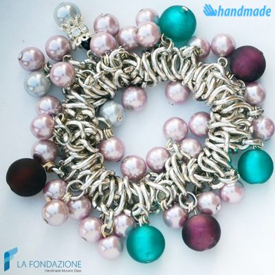 Ely Silver Bracelet handmade Murano glass - La Fondazione snc - BRAC00010