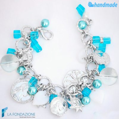 Lira Charm Bracelet handmade Murano glass - La Fondazione snc - BRAC0011