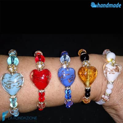 Bracelet Blue Valentine handmade Murano glass - La Fondazione snc - BRAC0029