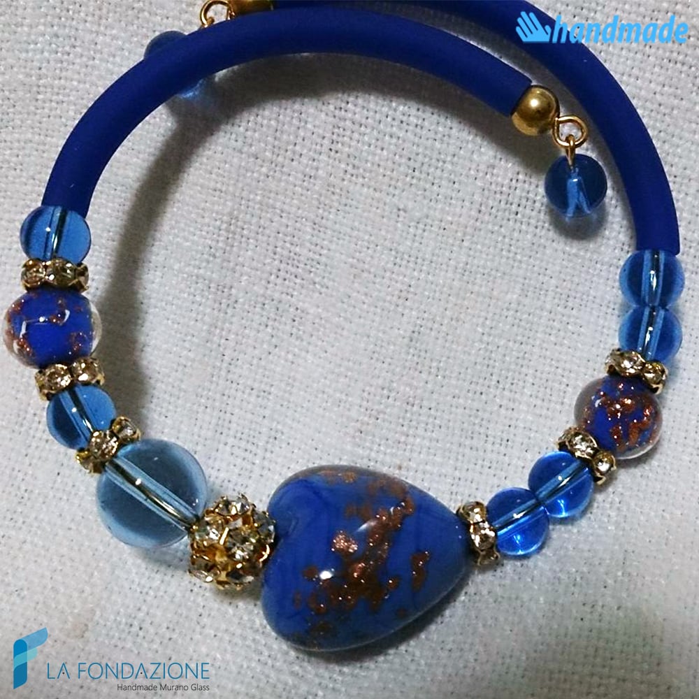 Bracciale Valentino Blu in vetro di Murano - La Fondazione snc - BRAC0029