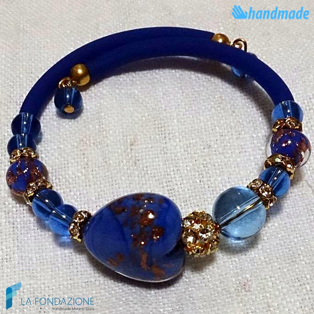 Bracciale Valentino Blu in vetro di Murano - La Fondazione snc - BRAC0029