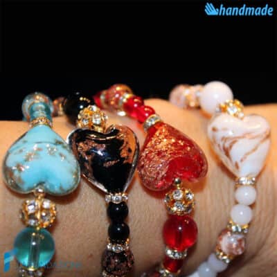 Set of 4 Valentine's bracelets handmade Murano glass - La Fondazione snc - BRAC0030