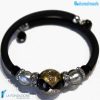 Pearl bracelet with aventurine handmade Murano glass - La Fondazione snc - BRAC0033