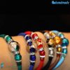 Pearl bracelet with aventurine handmade Murano glass - La Fondazione snc - BRAC0033