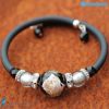 Pearl bracelet with aventurine handmade Murano glass - La Fondazione snc - BRAC0033