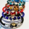 Pearl bracelet with aventurine handmade Murano glass - La Fondazione snc - BRAC0033