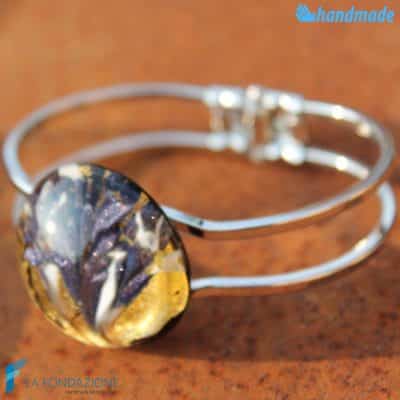 Yellow Peacock Bracelet handmade Murano glass - La Fondazione snc - BRAC0034