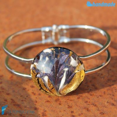 Yellow Peacock Bracelet handmade Murano glass - La Fondazione snc - BRAC0034