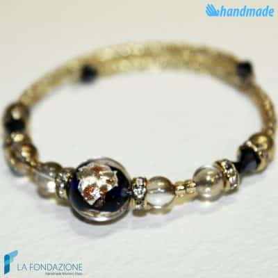 Blue Harmonic Bracelet handmade Murano glass - La Fondazione snc - BRAC0037