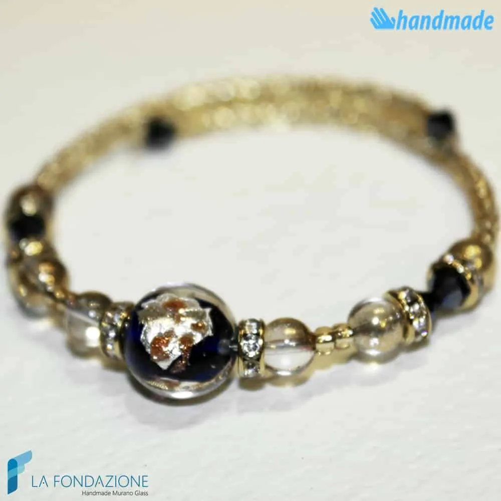 Blue Harmonic Bracelet handmade Murano glass - La Fondazione snc - BRAC0037
