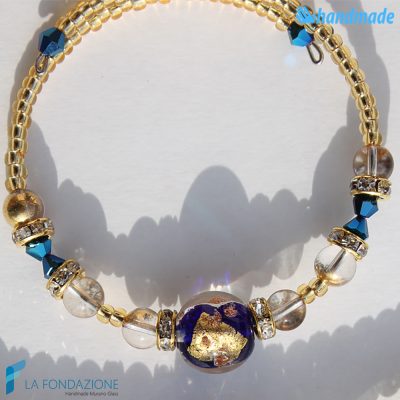 Blue Harmonic Bracelet handmade Murano glass - La Fondazione snc - BRAC0037