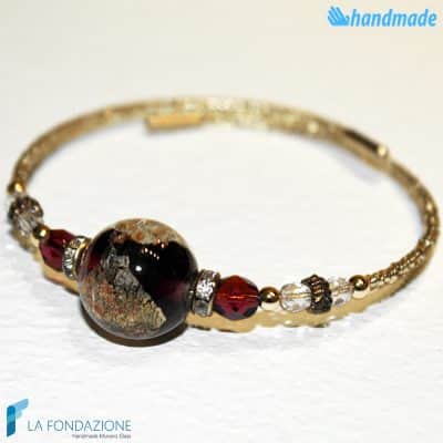 Red Harmonic Bracelet handmade Murano glass - La Fondazione snc - BRAC0038