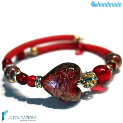 Valentine red bracelet in Murano glass - La Fondazione - BRAC0042