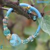 Valentine blue Murano glass bracelet - La Fondazione snc - BRAC0043