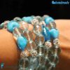 Set of three azure Lustro bracelets | BRAC0058 | La Fondazione snc