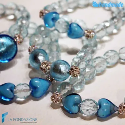 Set of three azure Lustro bracelets | BRAC0058 | La Fondazione snc, view 2