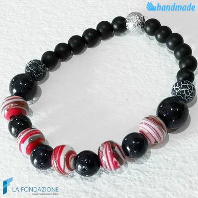 Zanzibar bracelet in Black made in Murano glass - BRAC0062