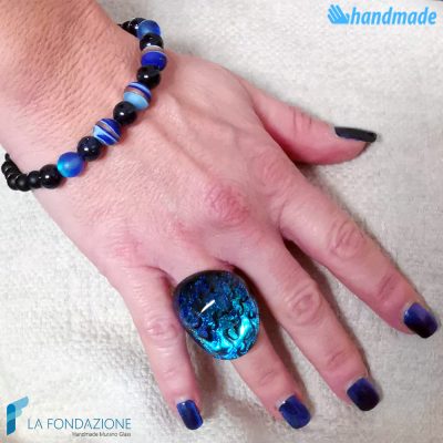 Zanzibar bracelet in Black made in Murano glass - BRAC0062