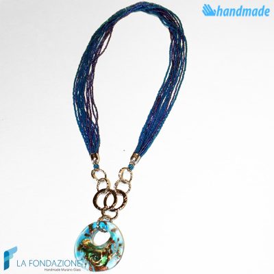 Collana Pavone Perle in vetro di Murano - COLL0025