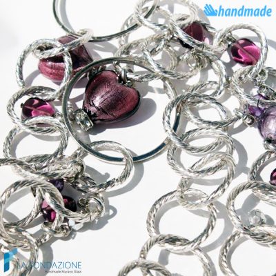 Amethyst Heart Necklace | COLL0036 | La Fondazione snc, view 2