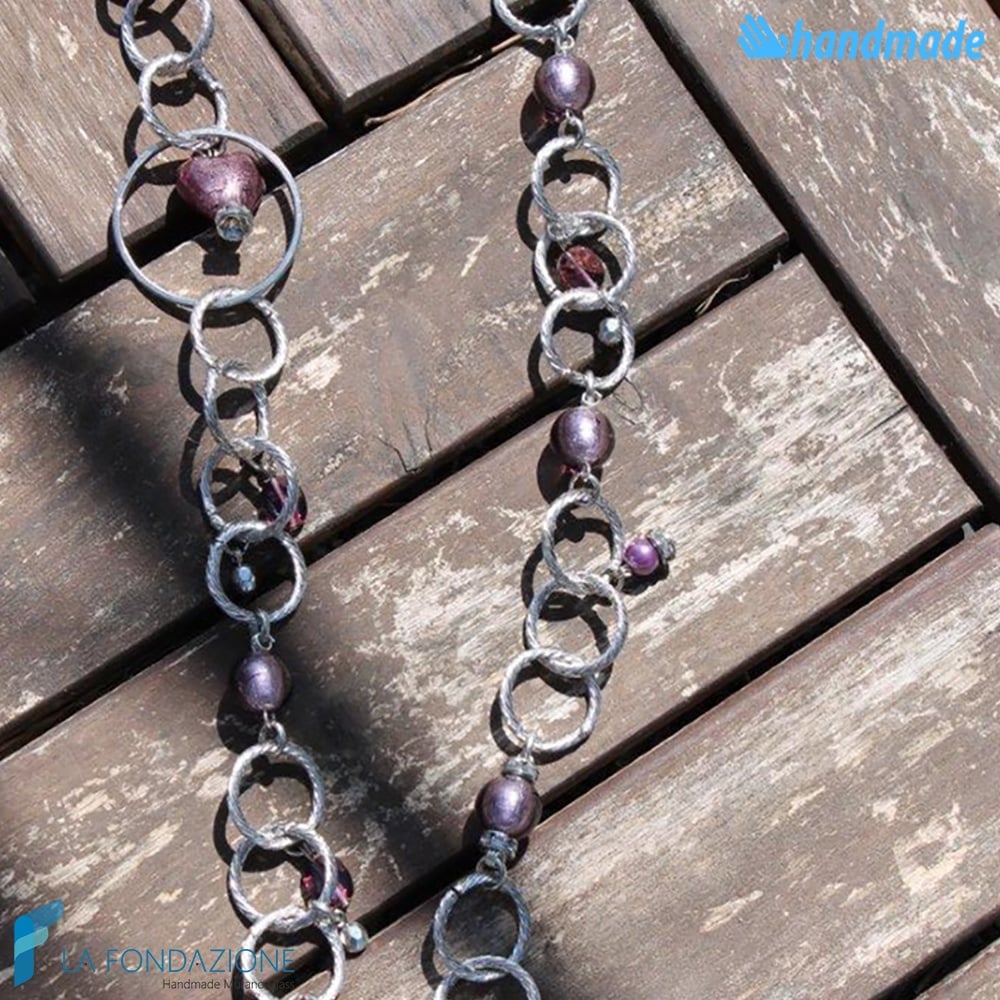 Amethyst Heart Necklace | COLL0036 | La Fondazione snc, view 3
