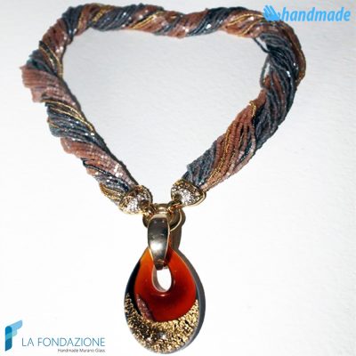Conteria Necklace with Broken Gold Drop | COLL0037 | La Fondazione snc