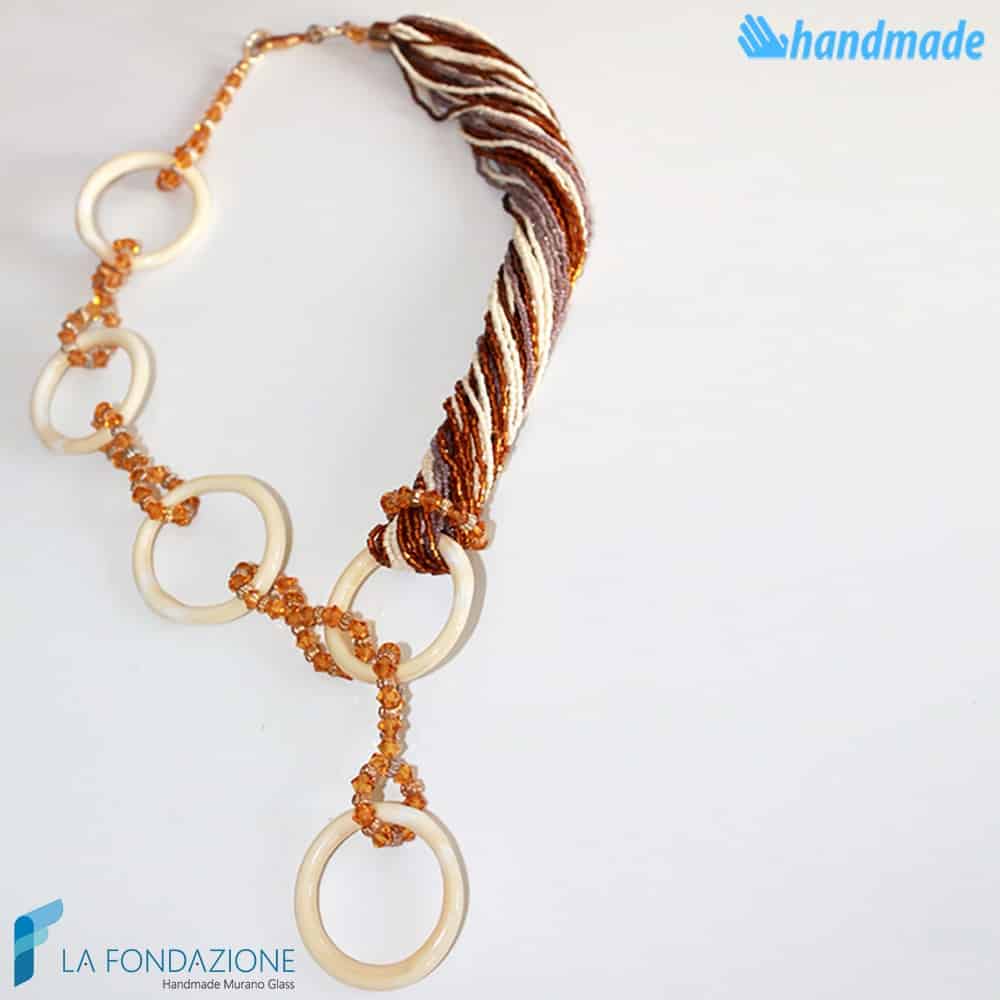 Collana Boop Caramel in vetro di Murano - COLL0039