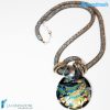 Collana Rete Silver Dicroico in vetro di Murano - COLL0079
