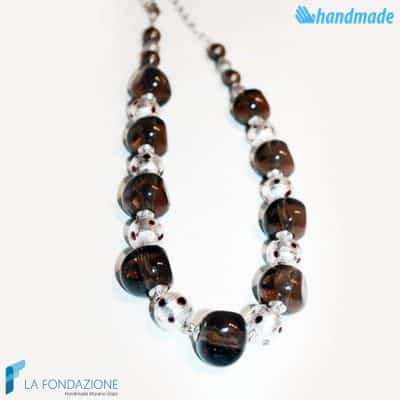Smoky Polka Dot Necklace | COLL0081 | La Fondazione snc, view 2