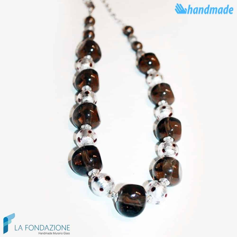 Smoky Polka Dot Necklace | COLL0081 | La Fondazione snc, view 2