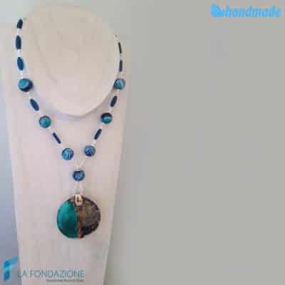 Collana Calcedonio Fenicio in vetro di Murano - COLL0082