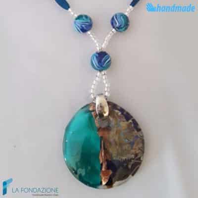 Collana Calcedonio Fenicio in vetro di Murano - COLL0082