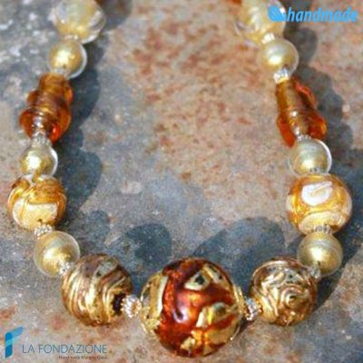 Stained-Glass Pearl Necklace | COLL0084 | La Fondazione snc, view 2
