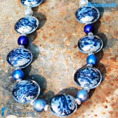 Collana Schissa Luna Blu in vetro di Murano - COLL0085