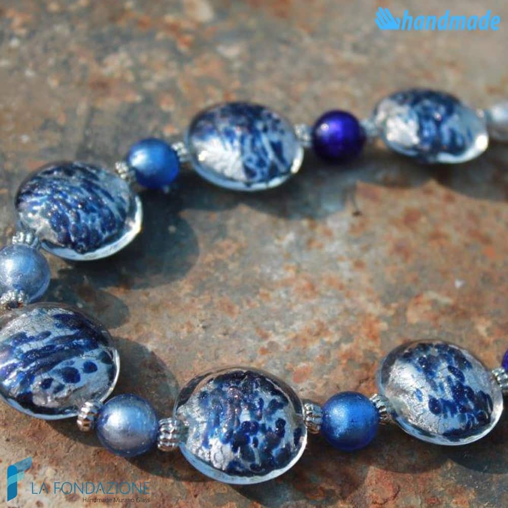 Collana Schissa Luna Blu in vetro di Murano - COLL0085