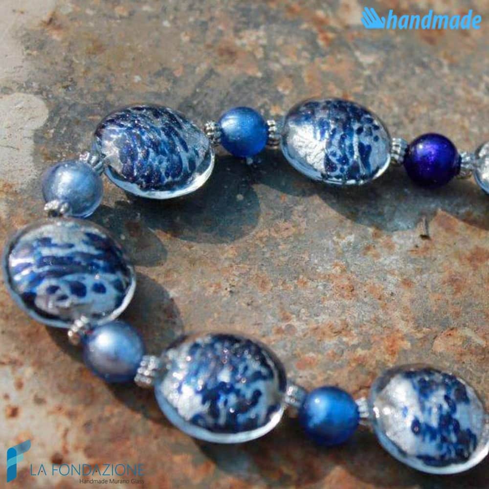 Collana Schissa Luna Blu in vetro di Murano - COLL0085