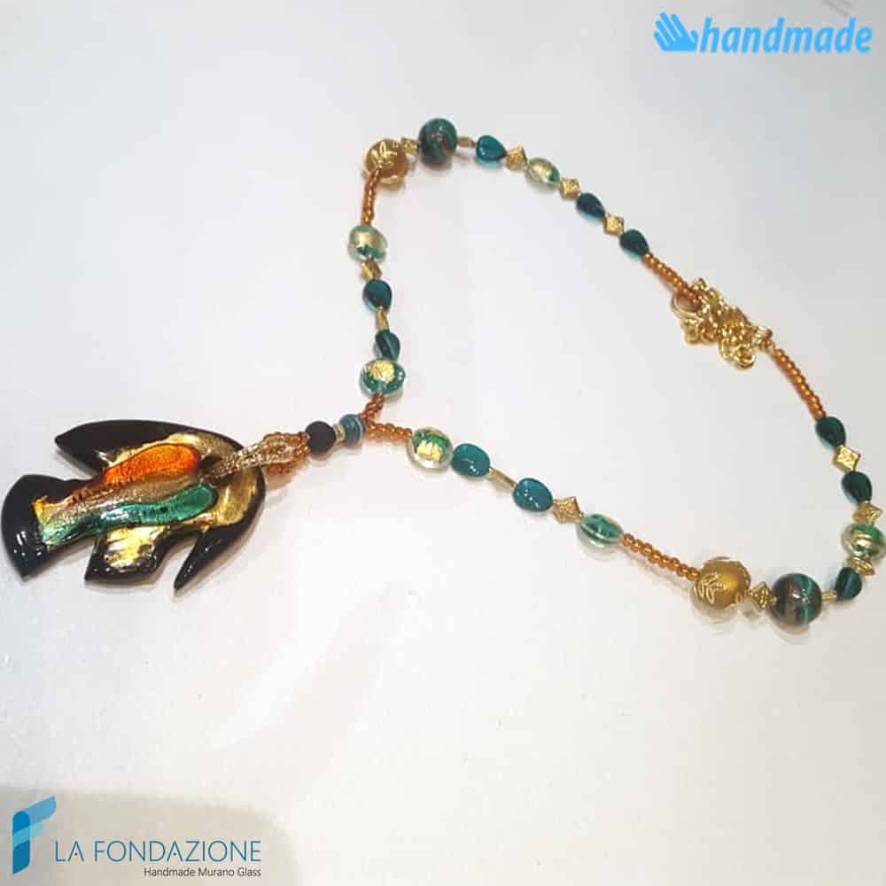 Fish Pearl Necklace | COLL0087 | La Fondazione snc, view 3