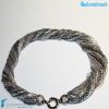 Torchon necklace 48 strands Polished with silver -  La Fondazione snc - COLL0092
