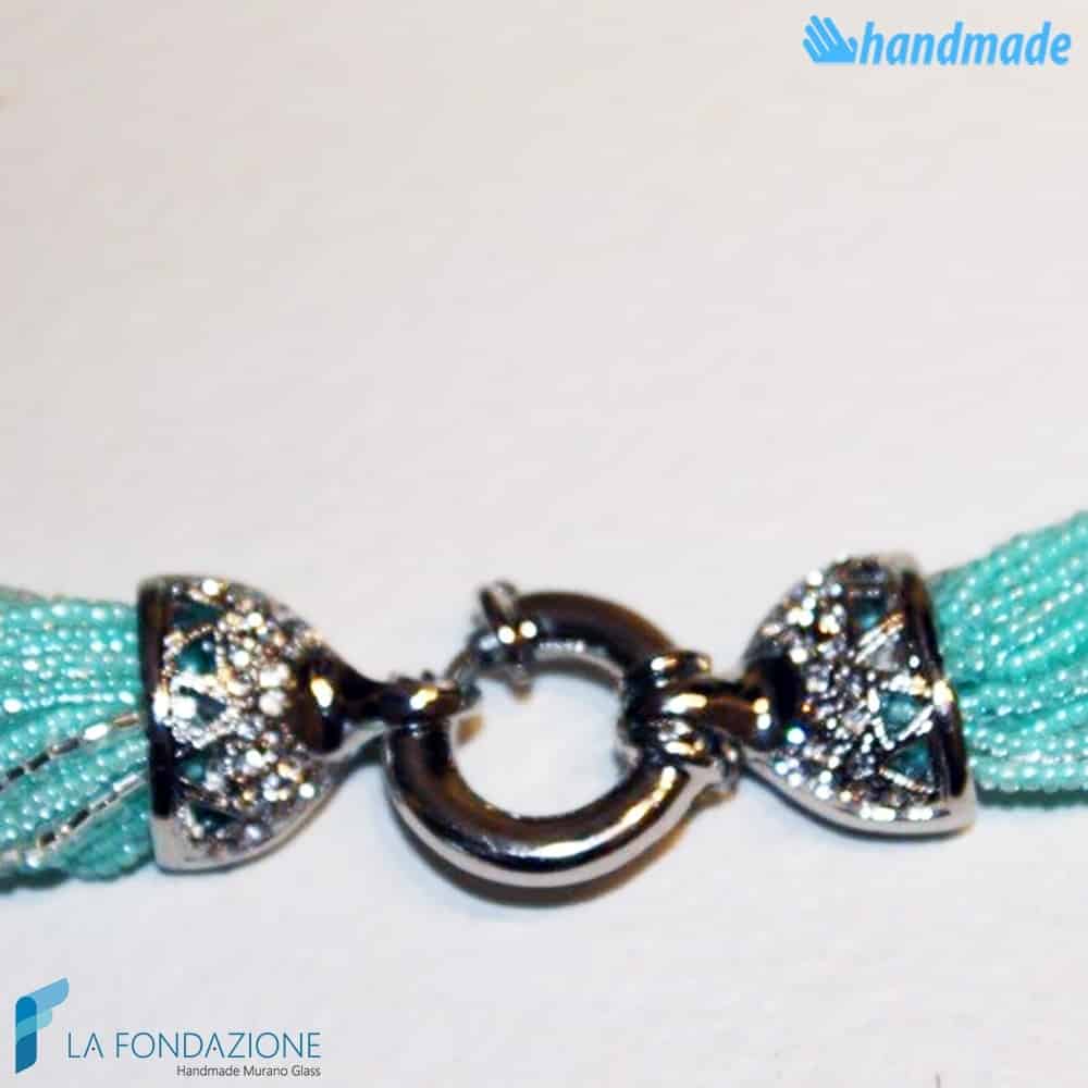 Torchon necklace 48 strands Polished with silver -  La Fondazione snc - COLL0092