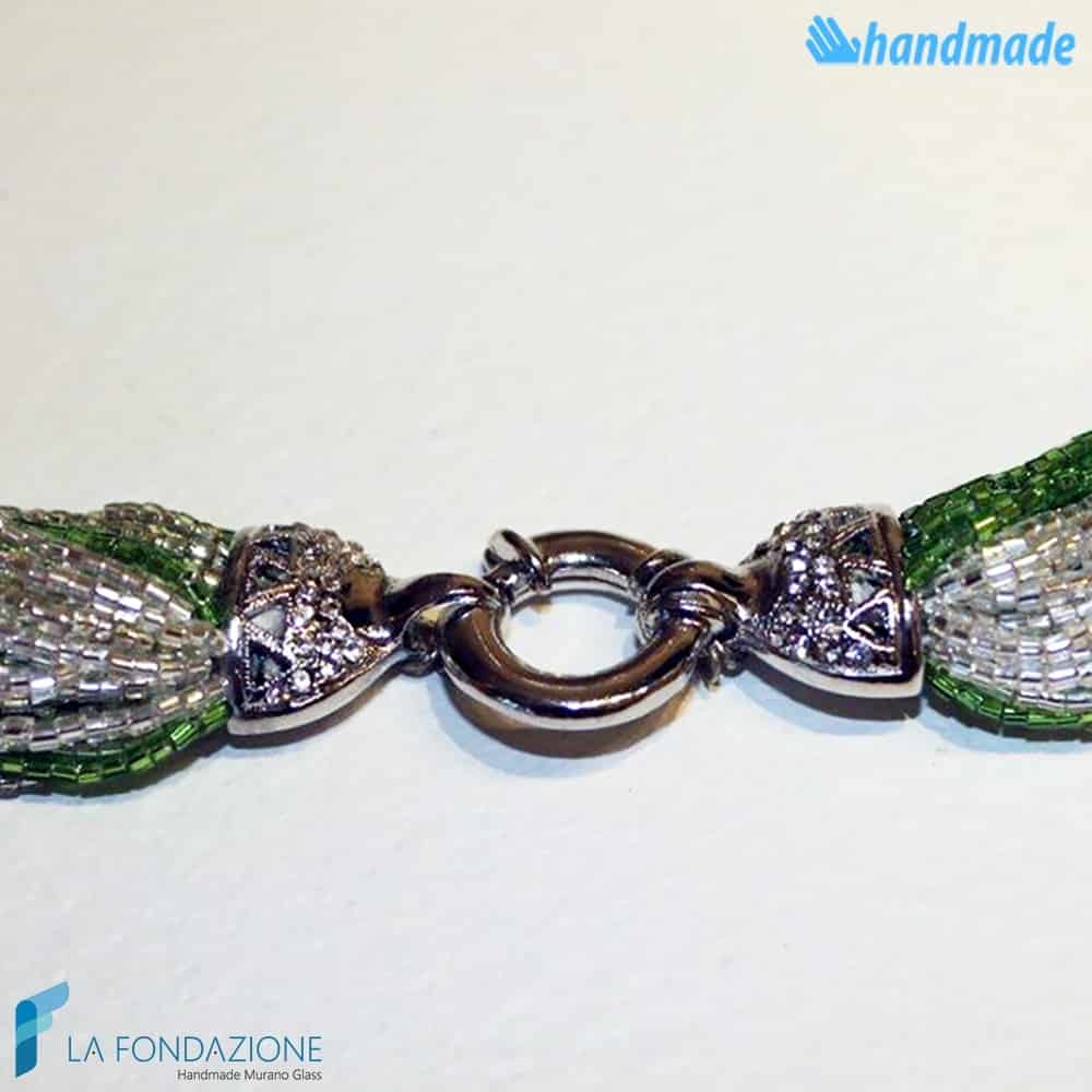 Torchon necklace 48 strands Polished with silver -  La Fondazione snc - COLL0092