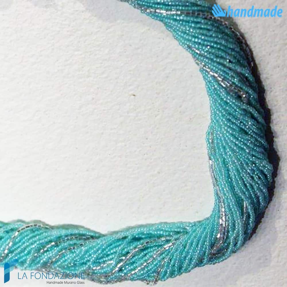 Torchon necklace 48 strands Polished with silver -  La Fondazione snc - COLL0092
