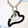 Collana con doppio Cuore punto Luce in vetro di Murano - COLL0095