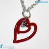 Collana con doppio Cuore punto Luce in vetro di Murano - COLL0095