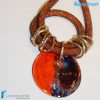Chalcedony Disc Net Necklace | COLL0096 | La Fondazione snc
