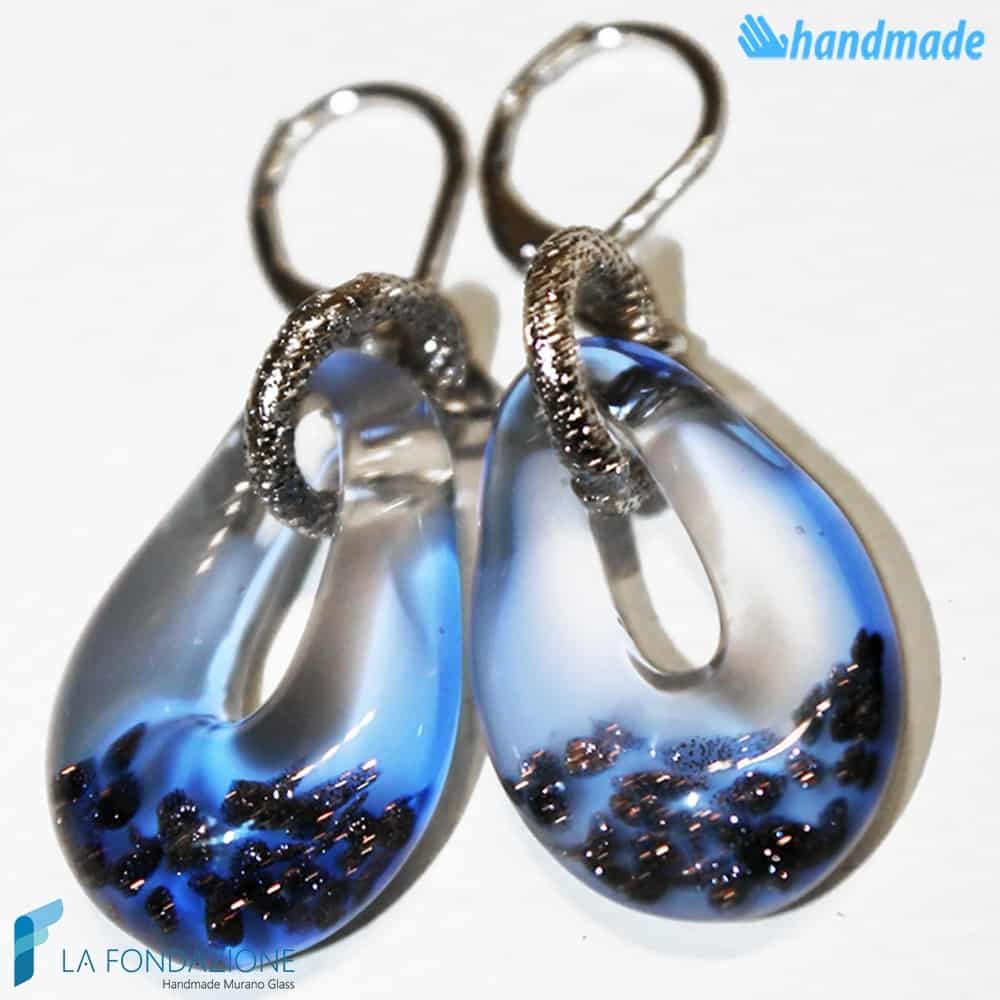 Sparkling Blue earrings with aventurine - La Fondazione - EARRINGSC0004