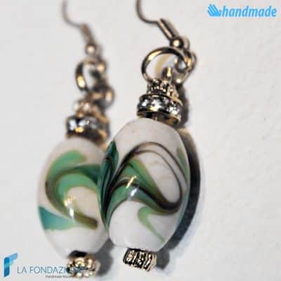 Marble Earrings handmade Murano glass - La Fondazione snc - EARRINGSC0017