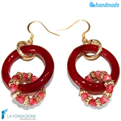 Boop Maxi hoop earrings with rhinestones - La Fondazione snc -EARRINGSC0018